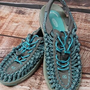 Keen Teal and Gray Woven Sandals